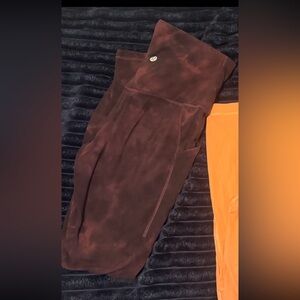 Lululemon burgundy and black align leggings with pockets